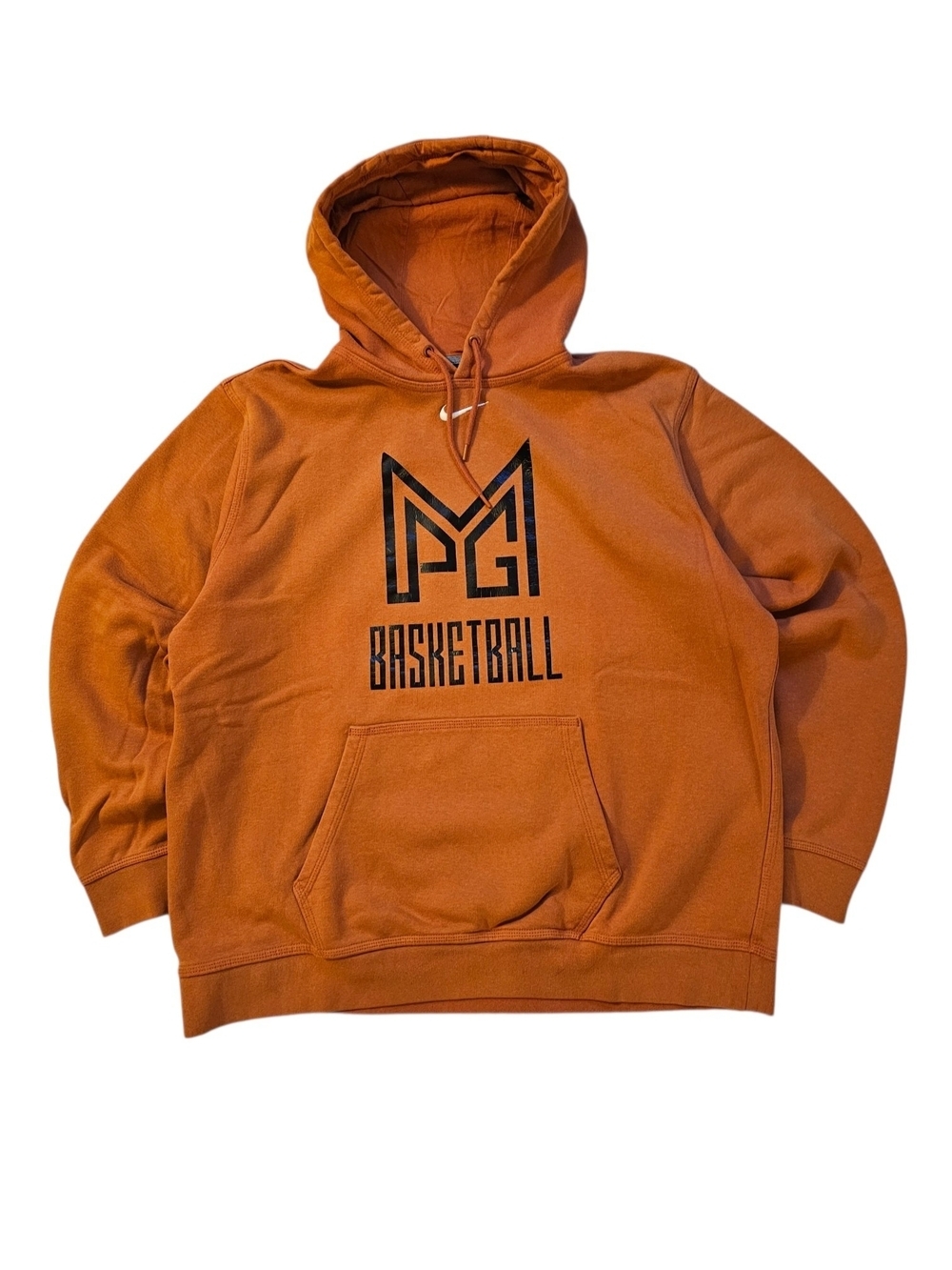 Vintage Y2k Men's Nike Mid Swoosh Orange Basketball Hoodie